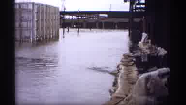 Saint Paul Minnesota (1969): Water Flooding And Covering Streets And Buildings