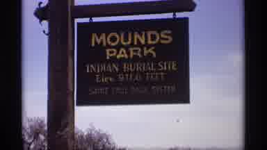 SAINT PAUL MINNESOTA-1969: Sign Reading "Mounds Park Indian Burial Site" In