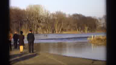 Savage Minnesota (1969): People Standing On Wooden Platform To Look At Flood Water
