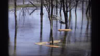 Savage Minnesota (1969): Large Pond Small Lake Flooded Cement Or Brick Building Or