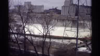 Savage Minnesota (1969): View Of Rapid Rushing River Water On A Cloudy Day
