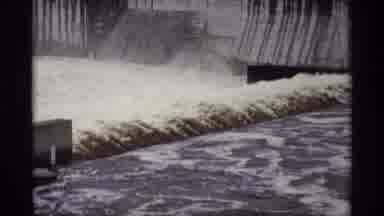 Savage Minnesota (1969): Water Surges Over Spillway At Hydroelectric Power Plant