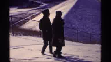Wisconsin (1969): Vintage Film Depicting Two Men Walking On A Levee In Winter