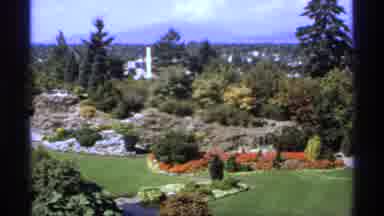Canada (1974): High View Of Landscaped Garden With Trees Grass And Water Under