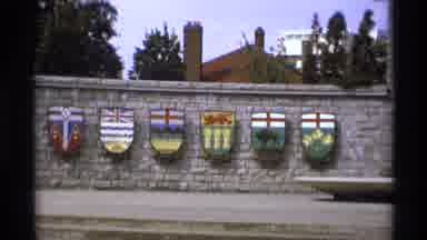 Vancouver Canada (1974): Old Kingdoms Flag Around A Citadel Visited By Tourist And