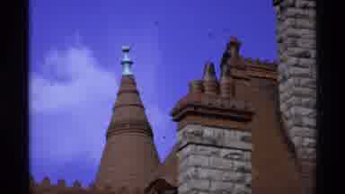 Vancouver Canada (1974): Castle Building Roof Shown In Sunny Weather Then Sign