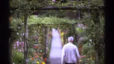 Vancouver Canada (1974): Man Walks Through Peaceful And Beautiful Garden
