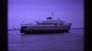 Vancouver Canada (1974): Old Video Camera Recording A Boat On The Sea And Then