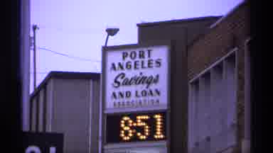 Vancouver Canada (1974): Port Angeles Savings And Loan Billboard Cuts Away To