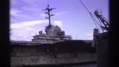 Vancouver Canada (1974): War Ship Parked In The Sea Yard Is Waiting To Be