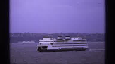 Vancouver Canada (1974): View Of White Cruise Ship At Sea On A Sunny Day