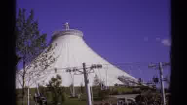 Worlds Fair Seattle (1974): Open Air Square With Tourist Attraction And Cable Car