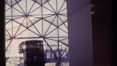 Montreal Canada (1967): People Mover Tram Enters Station Inside Building In Front