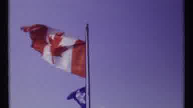 Montreal Canada (1967): Canadian And Jewish Flags During Windy Day Off Of Water