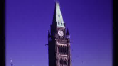 Ottawa Canada (1967): Clock Tower On Large Ornate Brick Building With Green Roof