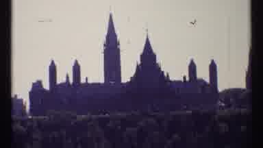 Ottawa Canada (1967): A Large Building With Towers Appears Above A Line Of Trees