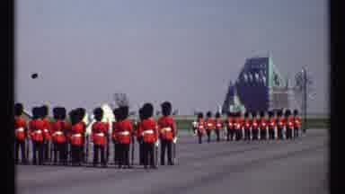 Ottawa Canada (1967): A Group Of Army With Black Hat And A Red Shirt In A Training