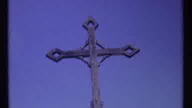 Ottawa Canada-1967: Ancient Cross And Old Cannon On A Sunny Day With A Blue Sky