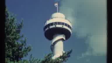 Toronto Canada (1967): Tall White Tower Topped With Flags With Observation Deck In