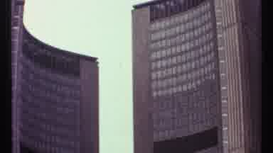 Toronto Canada (1967): Large Buildings With Fountain Decoration And People Walking
