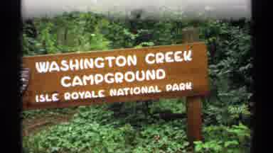 Isle Royale Michigan (1971): The Wooden Sign Says Washington Creek Campground Then