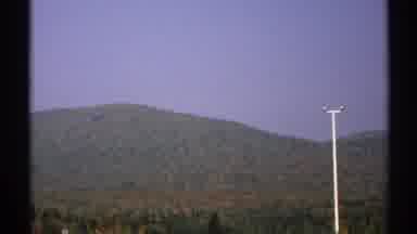 New York (1971): Hills And Fall Foliage With Power Lines And Roof Tops & Chimneys