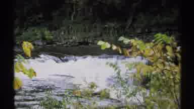 New York (1971): Beautiful Forested Steep Waterfall Tumbling Down Mountain