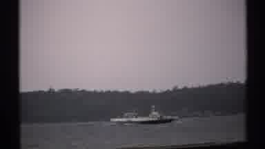 New York (1971): Large Boat On River From Distance With Note Before