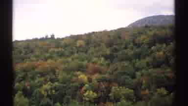 Vermont (1971): A Mountain Filled With Green And Colorful Trees Around The Huge