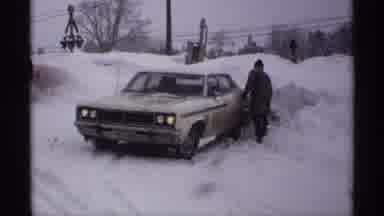 Wisconsin (1971): Car Stuck In A Heavy Snow-Covered Road