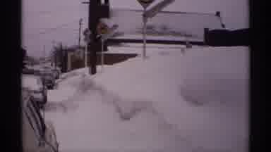 Wisconsin (1971): Snow Cars House Outside Winter Stuck Ice Telephone-Pole Signs