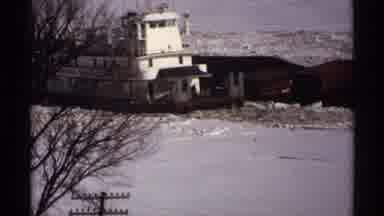 Wisconsin (1971): A Huge Ship Moves In Between The Snow River In And Around The