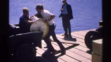 Isle Royale Michigan (1972): People Loading Barrel In Back Of Jeep