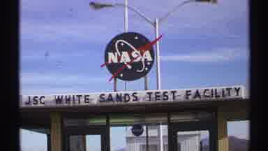 New Mexico-1972: NASA White Sands Test Facility Sign and Building