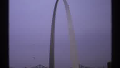 Saint Louis-1972: View Of Saint Louis Gateway Arch On A Cloudy Day