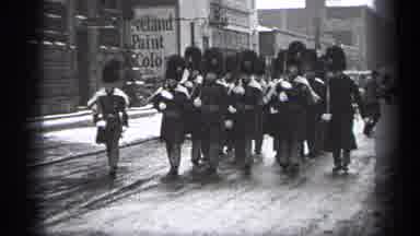 Cleveland Ohio-1937: Soldiers In Bearskin Hats March In Parade