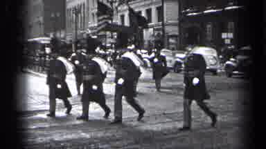 Cleveland Ohio (1937): A Group Of March Fast Members Are Walking In The Streets
