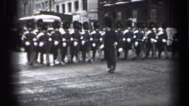 Cleveland Ohio (1937): A Group Of Uniformed Men With Flags Are Riding Proudly