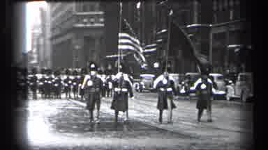 Cleveland Ohio (1937): A Long Nice Parade In A Busy Street Participated By Kids