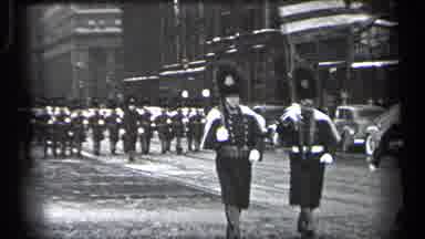 Cleveland Ohio (1937): Group Of Soldiers Marching In The Middle Of The Street In
