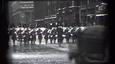 Cleveland Ohio (1937): A Wonderful Parade In A Busy Street Participated By Schools