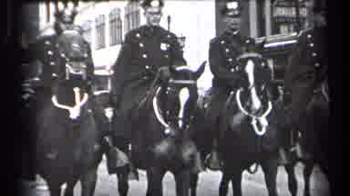 Cleveland Ohio (1937): Mounted Policemen Ride In Parade On A Clear Sunny Day