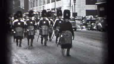 Cleveland Ohio (1937): Men In Formal Uniforms With Trumpets In Parade