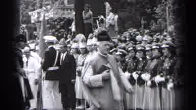 Cleveland Ohio (1937): Many Men Marching Down Looking As If They Are Priests Or