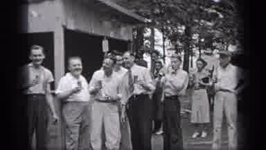 Cleveland Ohio (1937): A Group Of Man Enjoys There Tea And Food With Others With