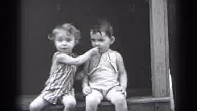 Cleveland Ohio (1937): Two Cute Small Kids Playing