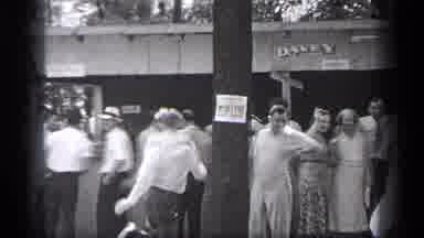 Cleveland Ohio (1937): People Gathered Around On The Sidewalk As A Man Dances