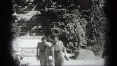 Cleveland Ohio (1938): Two Women Walking Down The Stairs With A Child