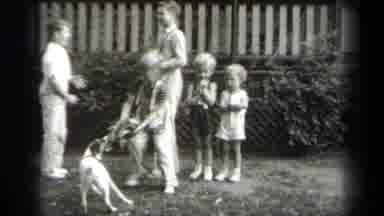 Cleveland Ohio (1938): Dog And Kids Playing Catch Outside