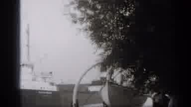 Cleveland Ohio (1938): Bulk Cargo Ship Arriving In Port Or Canal Shot From Park